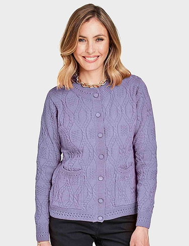 Cable and Diamond Design Cardigan