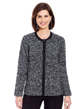 Boucle Zip Cardigan with Wool