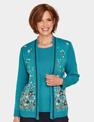 Jacquard Mock Twin Set
