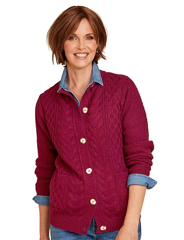 Cable Button And Pocket Cardigan