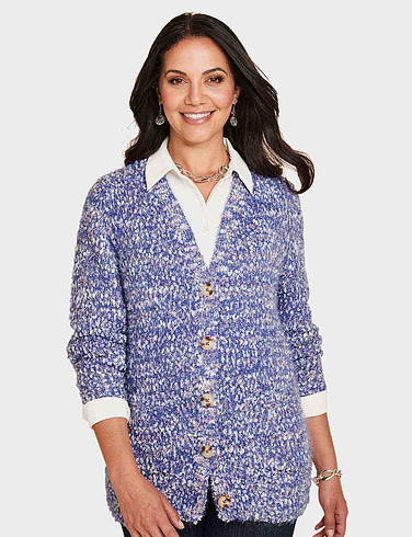 Fluffy Feather Yarn Cardigan