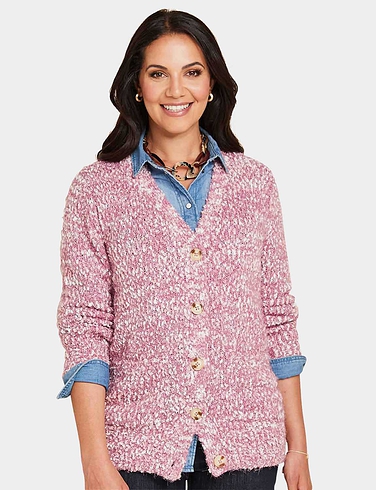 Fluffy Feather Yarn Cardigan