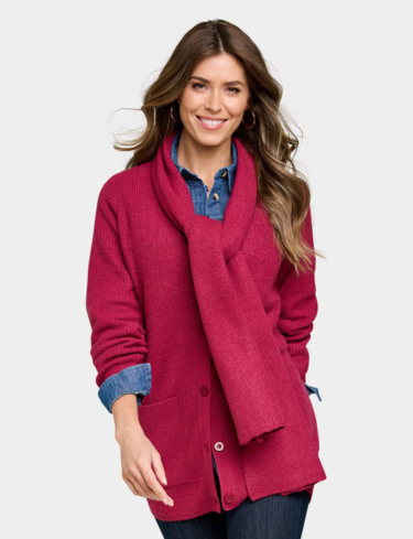 Detachable Scarf Cardigan