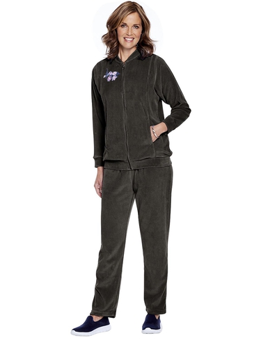Embroidered Velour Leisuresuit