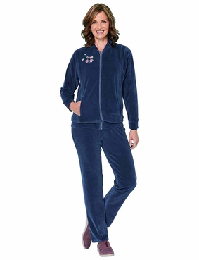 Embroidered Velour Leisuresuit