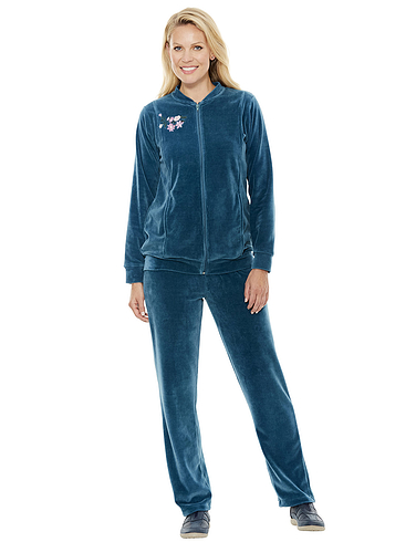 Embroidered Velour Leisuresuit