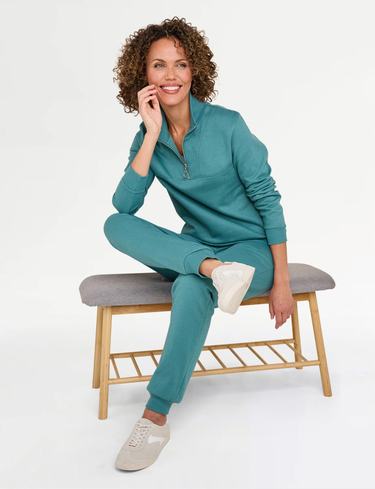 Quarter Zip Top 2 Piece Leisure Suit