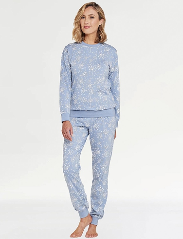 Print Cotton Jersey Ski Pyjama