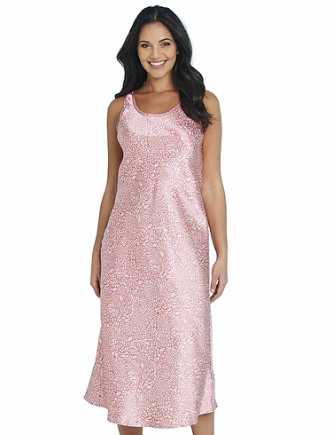 Satin Print Sleeveless Nightdress