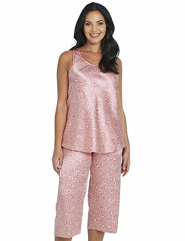 Crop Satin Print Pyjama