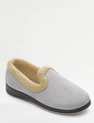 Chums Ladies Womens Velour Slipper with Elastic Gusset