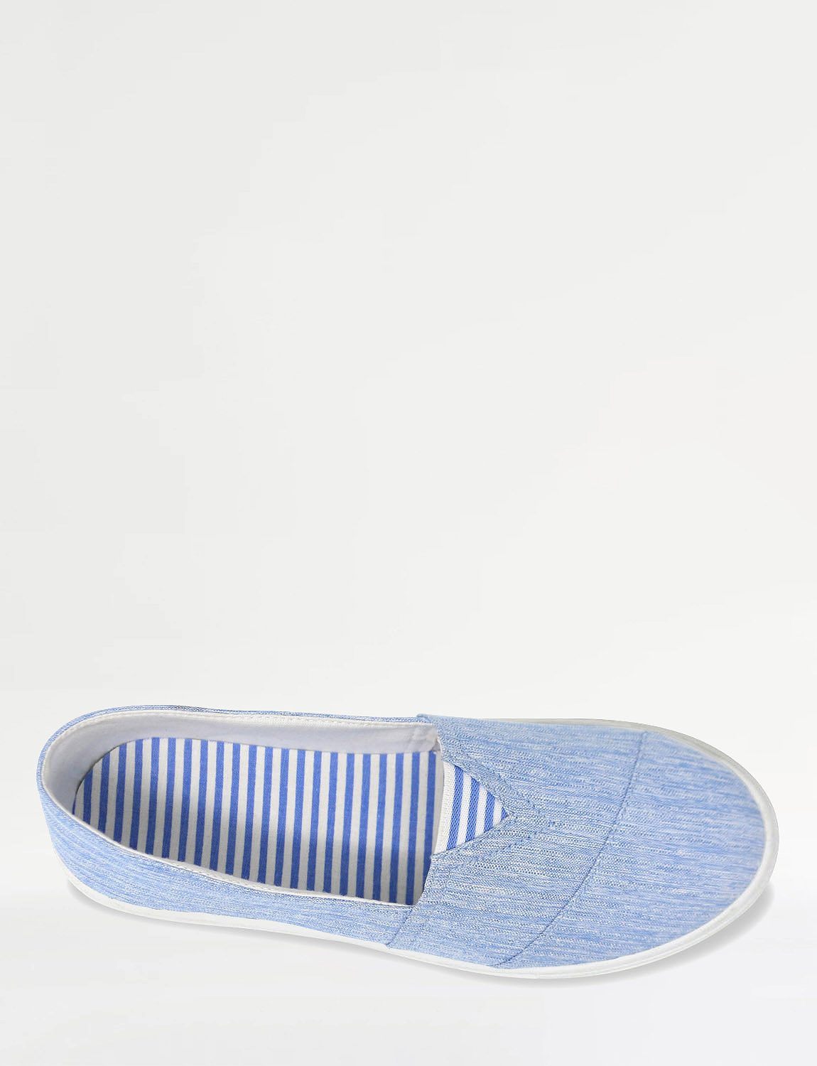 blue and white striped canvas shoes