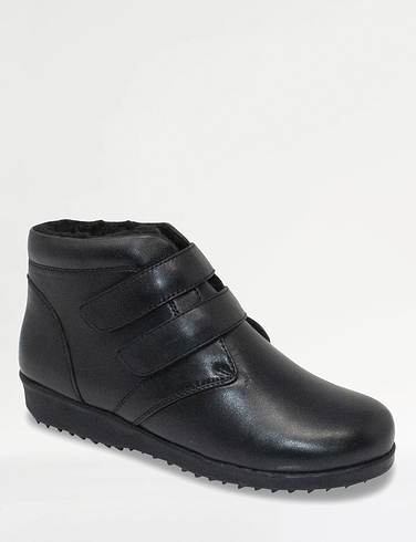 Leather Wide Fit Touch Fasten Thermal Lined Boot