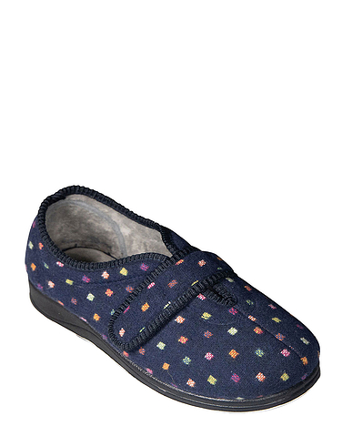 Padders Camilla Extra Wide EE Fit Slipper - Navy