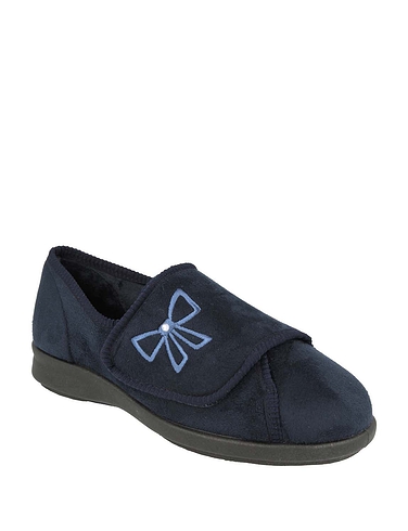 DB Shoes Ladies Keeston Wide Fit EE-4E Slipper - Navy