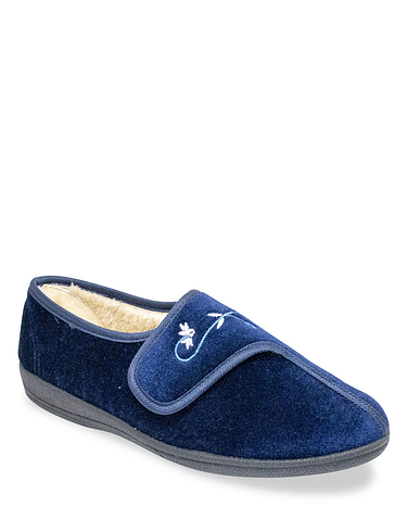 Dr Keller Wide Fit Touch Fasten Slippers