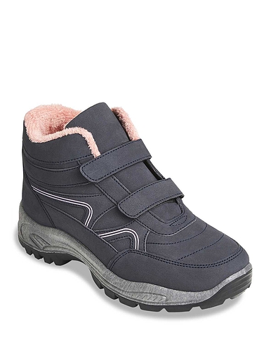 Ladies Fleece Lined Touch Fastening Wide Fit Hiker Boot