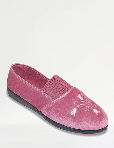 Enid Wide Fit EE Elastic Gusset Slippers