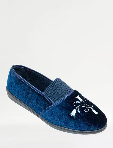 Enid Wide Fit EE Elastic Gusset Slippers
