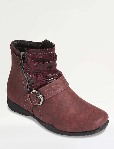 Dr Keller Wide Fit Thermal Lined Buckle Ankle Boot
