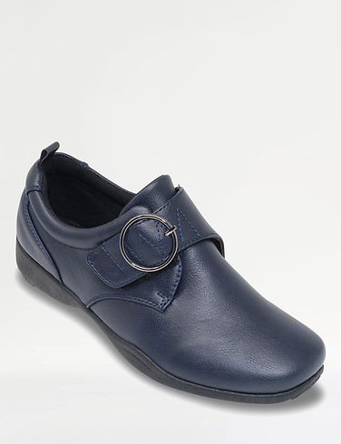 Dr Keller Wide E Fit Buckle Touch Fasten Shoe