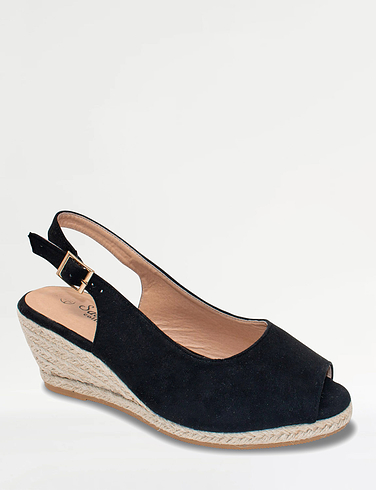 Wide E Fit Mock Suede Espadrill Sandal