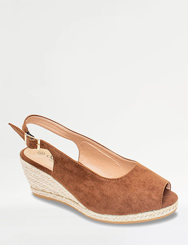 Wide E Fit Mock Suede Espadrill Sandal