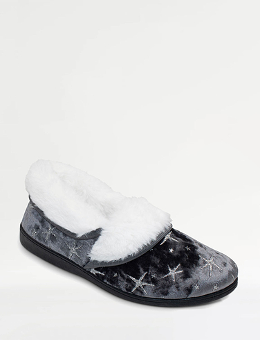 Dr Keller E Fit Star Design Faux Fur Lined Slipper