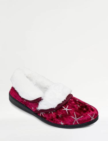 Dr Keller E Fit Star Design Faux Fur Lined Slipper