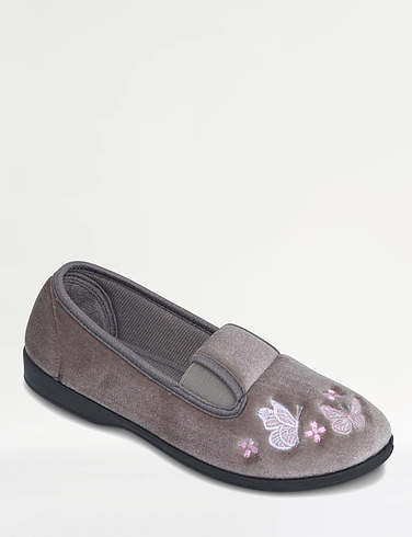 Slip On Velour Slippers