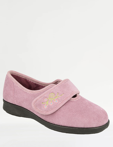 Womens Wide Fit DB Dallas Slippers, Lilac / 7 / 6V (6E - 8E)
