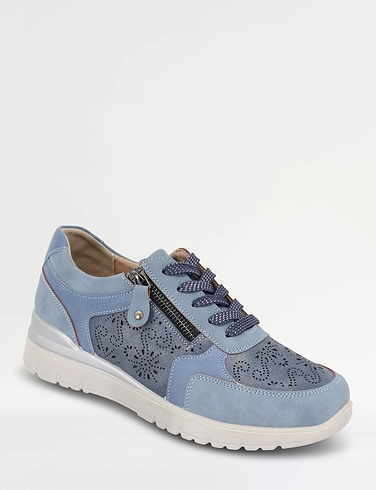 Dr Keller Punchwork Lace Up Trainer With Side Zip