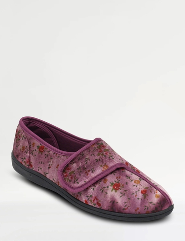 Floral Print Touch Fasten Slipper