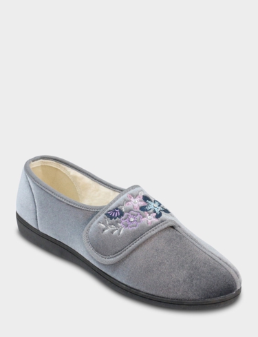 Dr Keller Embroidered Faux Fur Lined Slipper