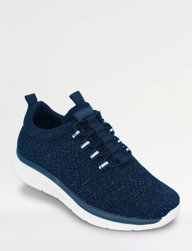 Bungee E Fit Knitted Glitter Fabric Trainer