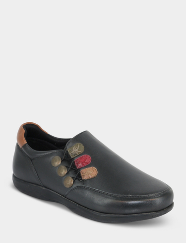 Leather EEE Fit Slip On Shoe with Ortholite Insole