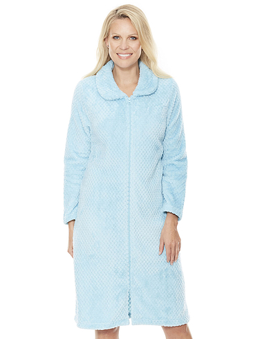 ladies zipped dressing gown