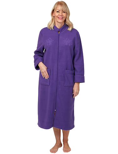 Polar Fleece Zip Dressing Gown