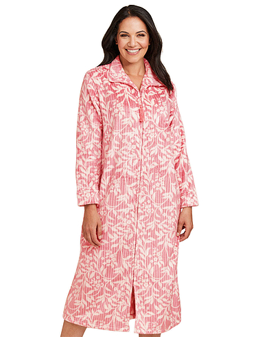 Supersoft Printed Zip Dressing Gown
