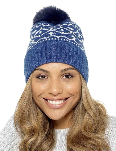Bobble Hat With Pearl Detail