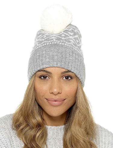 Bobble Hat With Pearl Detail