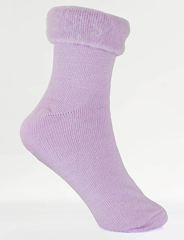 Ladies Brushed Fabric Bedsocks