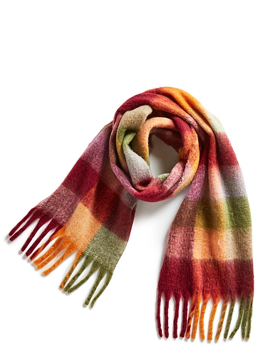 Checked Scarf With Tassels