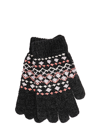 Fairisle Inspired Chenille Gloves