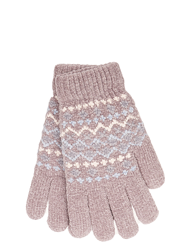 Fairisle Inspired Chenille Gloves