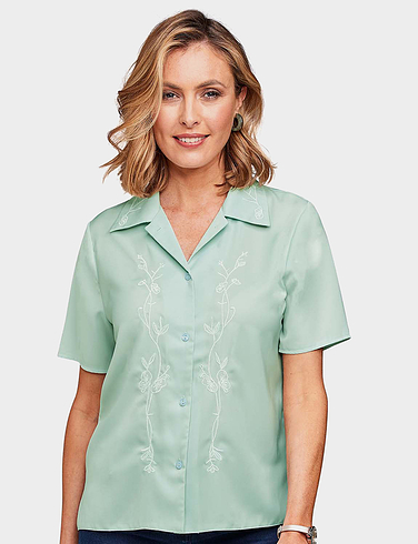 Short Sleeve Embroidered Blouse