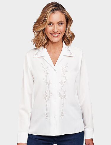 Long Sleeve Embroidered Blouse