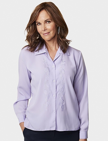 Long Sleeve Embroidered Blouse