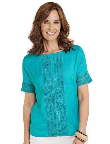 Crochet Lace Trim Blouse