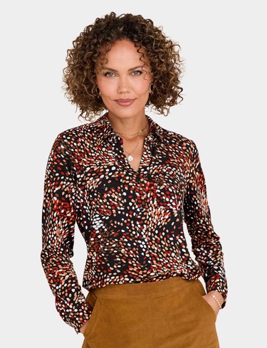 Jersey Print Collared Shirt